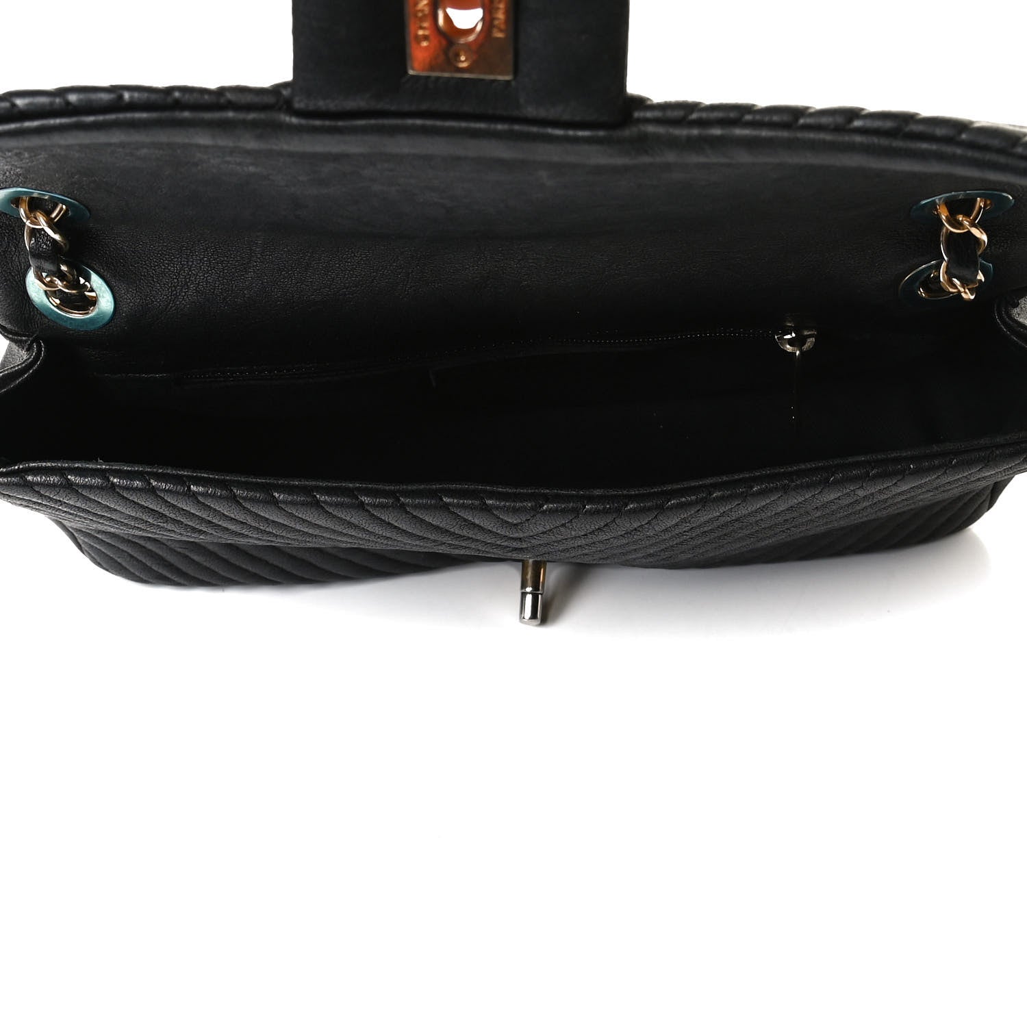 Chanel Calfskin Surpique Chevron Small Flap Black 5 of 18