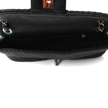 Chanel Calfskin Surpique Chevron Small Flap Black 5 of 18