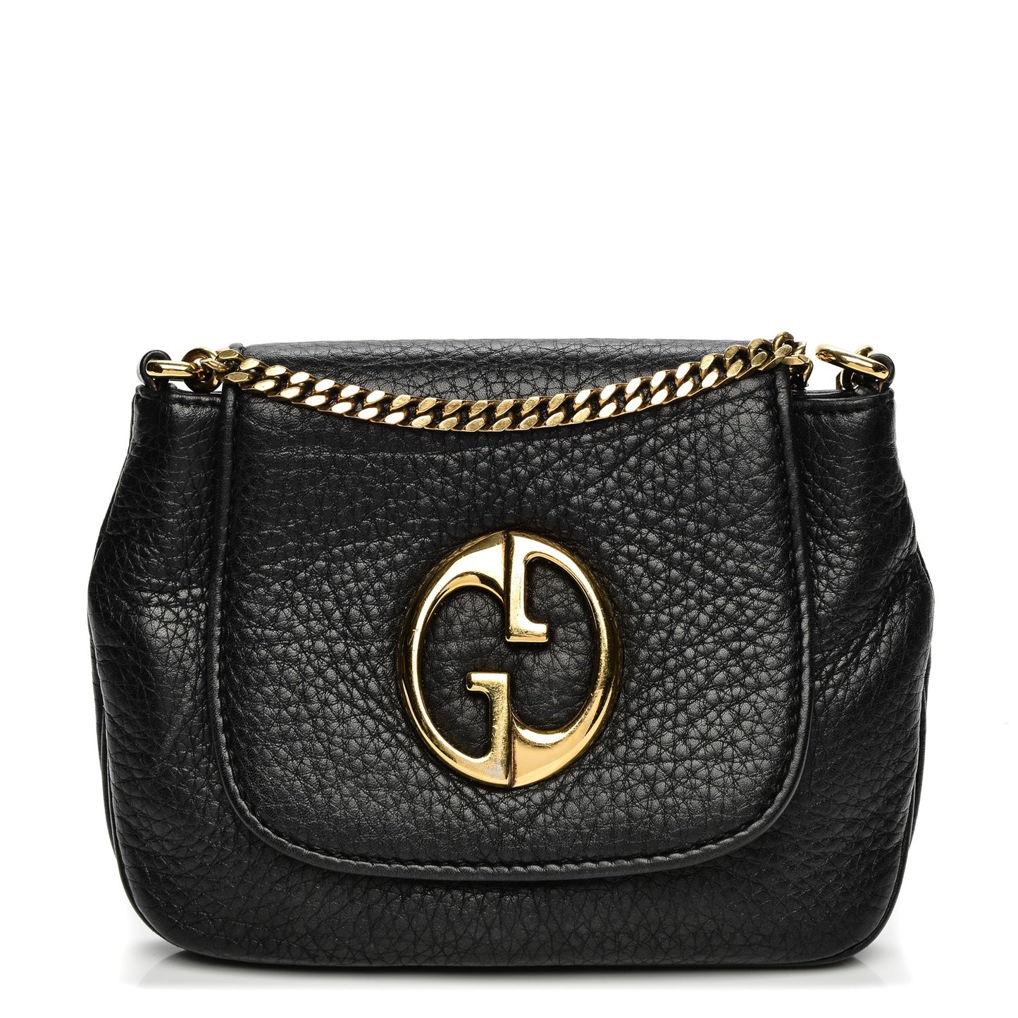 Pebbled Calfskin Small 1973 Chain Shoulder Bag Black