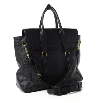 3.1 Phillip Lim Textured Calfskin Large Pashli Satchel Black 3 of 10