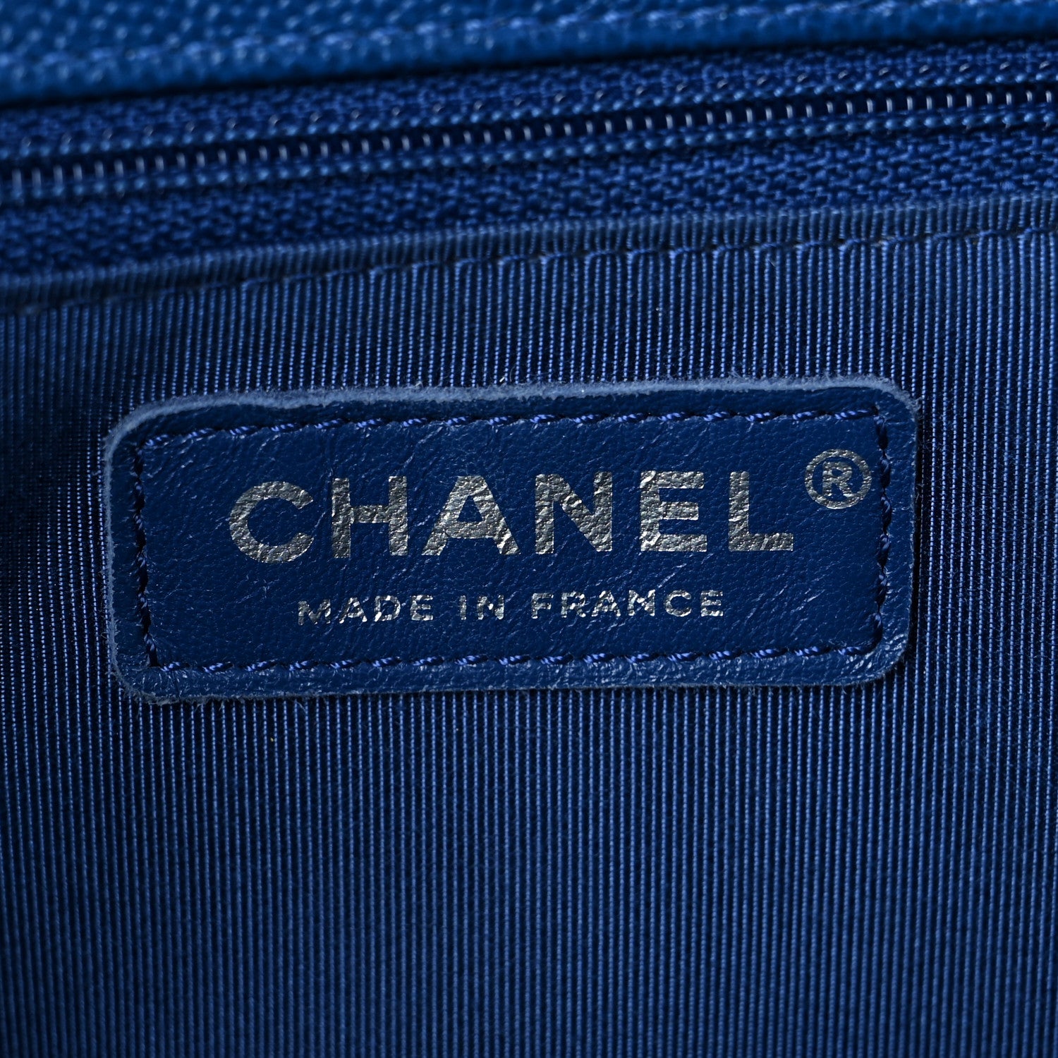 Chanel Caviar Quilted New Medium Boy Flap Dark Blue 6 of 9