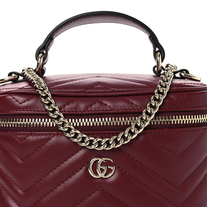 Gucci Calfskin Matelasse GG Marmont Vanity Cosmetic Case Burgundy 9 of 12