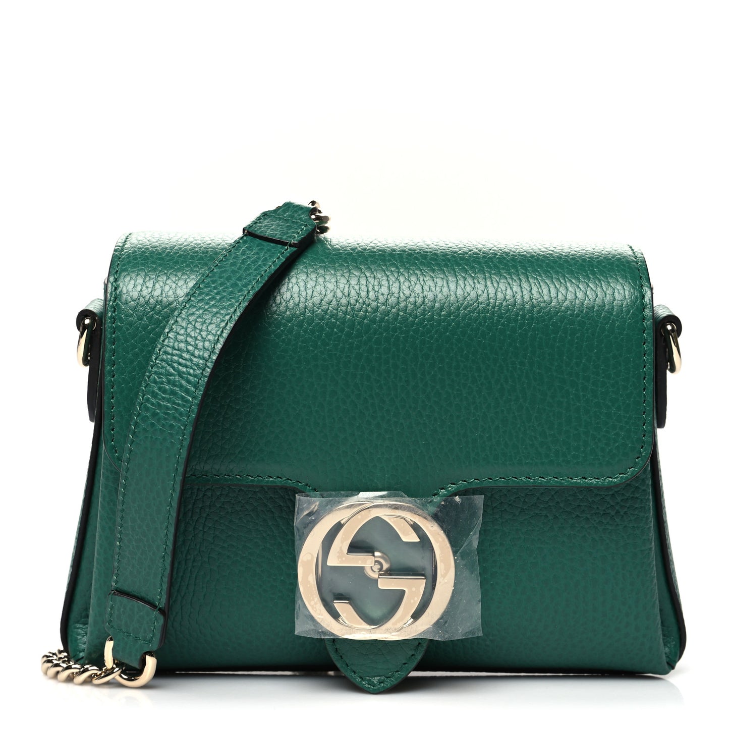 Dollar Calfskin Interlocking G Crossbody Bag Emerald