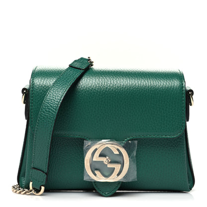 Gucci Dollar Calfskin Interlocking G Crossbody Bag Emerald 1 of 12