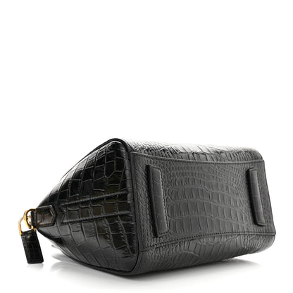 Givenchy Calfskin Crocodile Embossed Mini Antigona Black 3 of 9