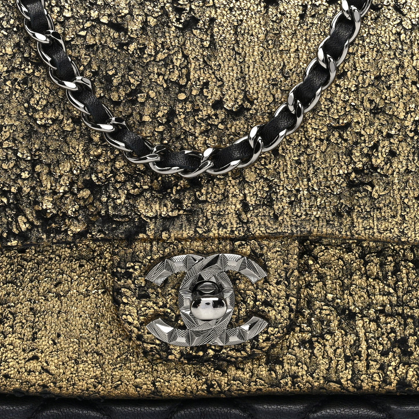 Lambskin Mineral Nights Wristlet Gold Black