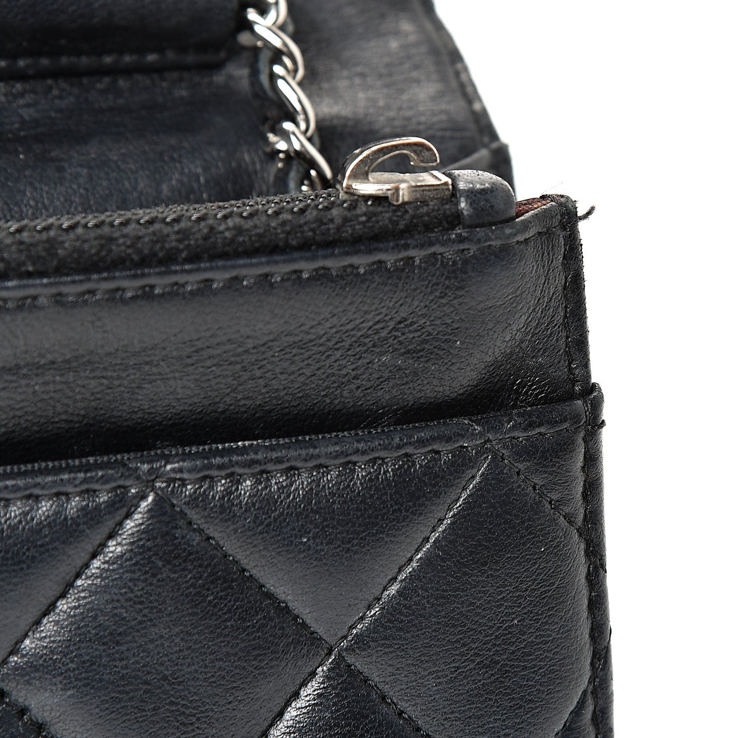 Chanel Lambskin Quilted Wallet On Chain WOC Black 23 of 24