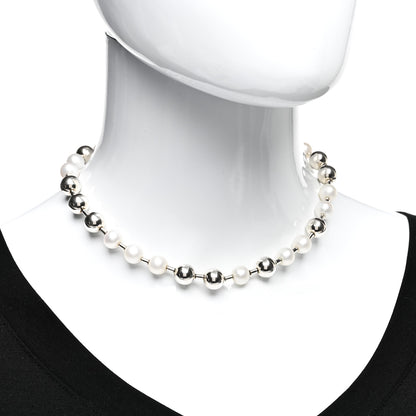 Tiffany Sterling Silver Pearl Ball 9-10mm HardWear Necklace 2 of 4