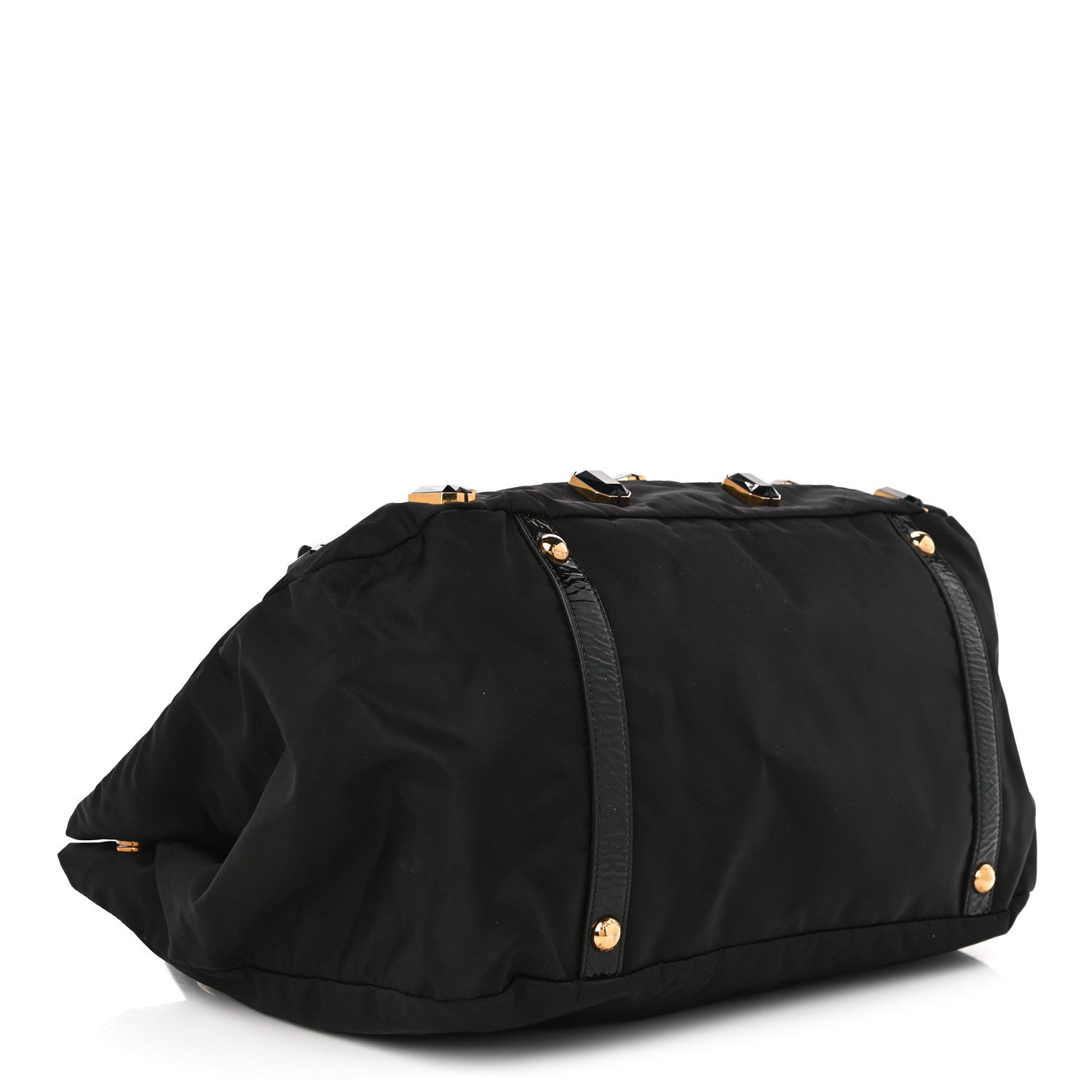 Prada Tessuto Nylon Pietre Jeweled Tote Black 3 of 9