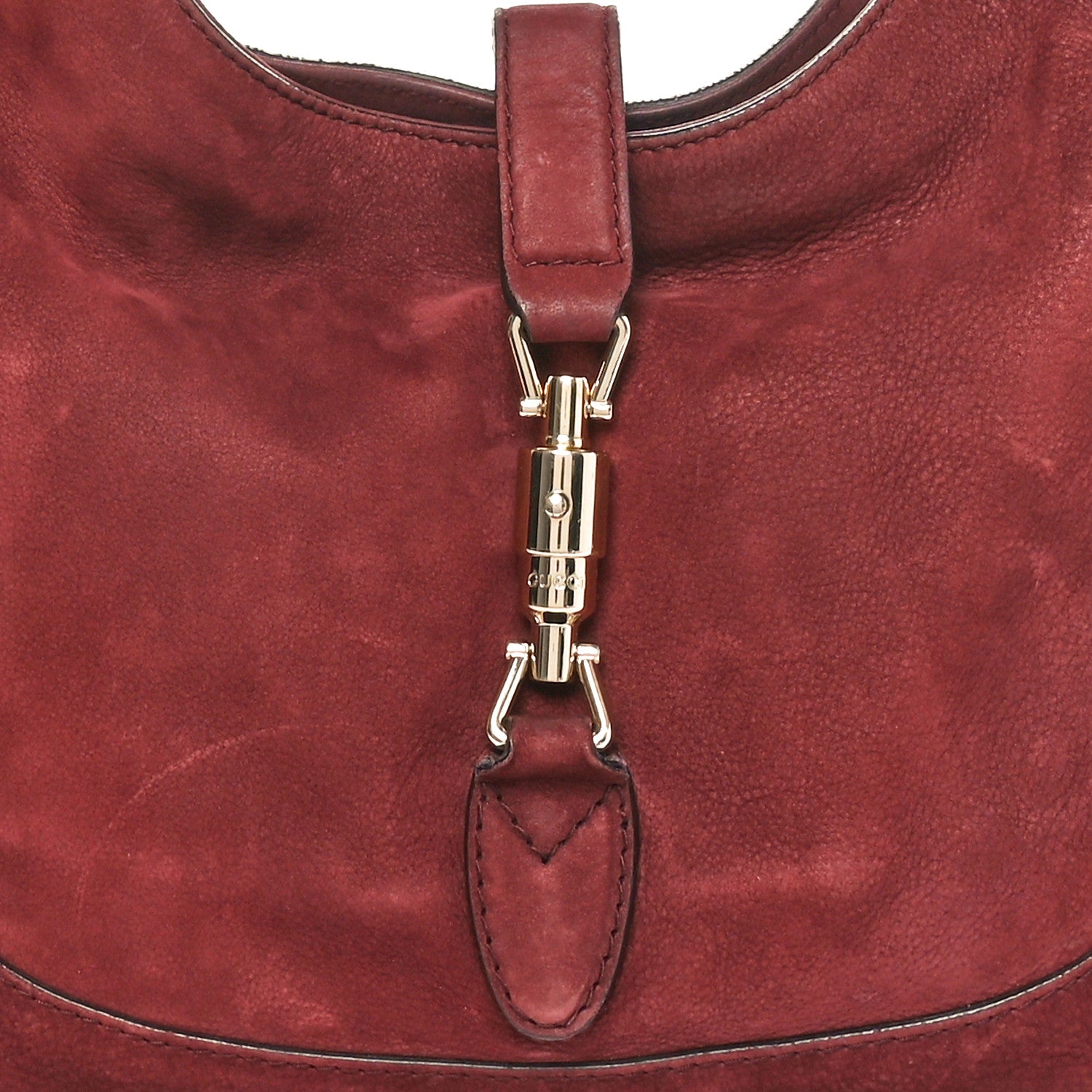 Gucci Nubuck Medium Jackie Shoulder Bag Burgundy 8 of 11