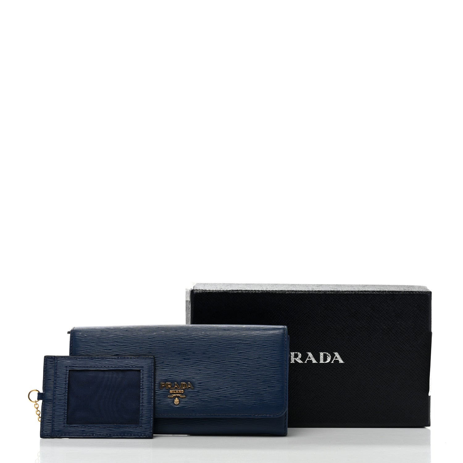 Prada Vitello Move Continental Flap Travel Wallet Bleuette 8 of 8