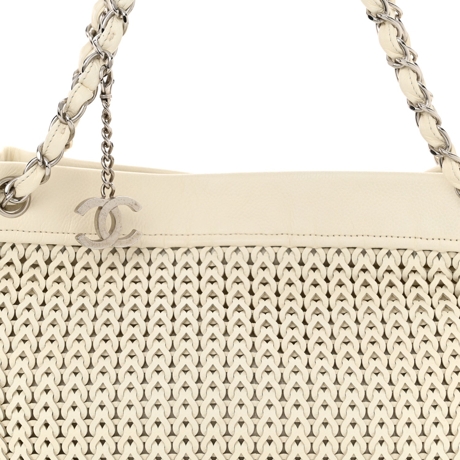 Chanel Calfskin Small Braided CC White 8 of 12