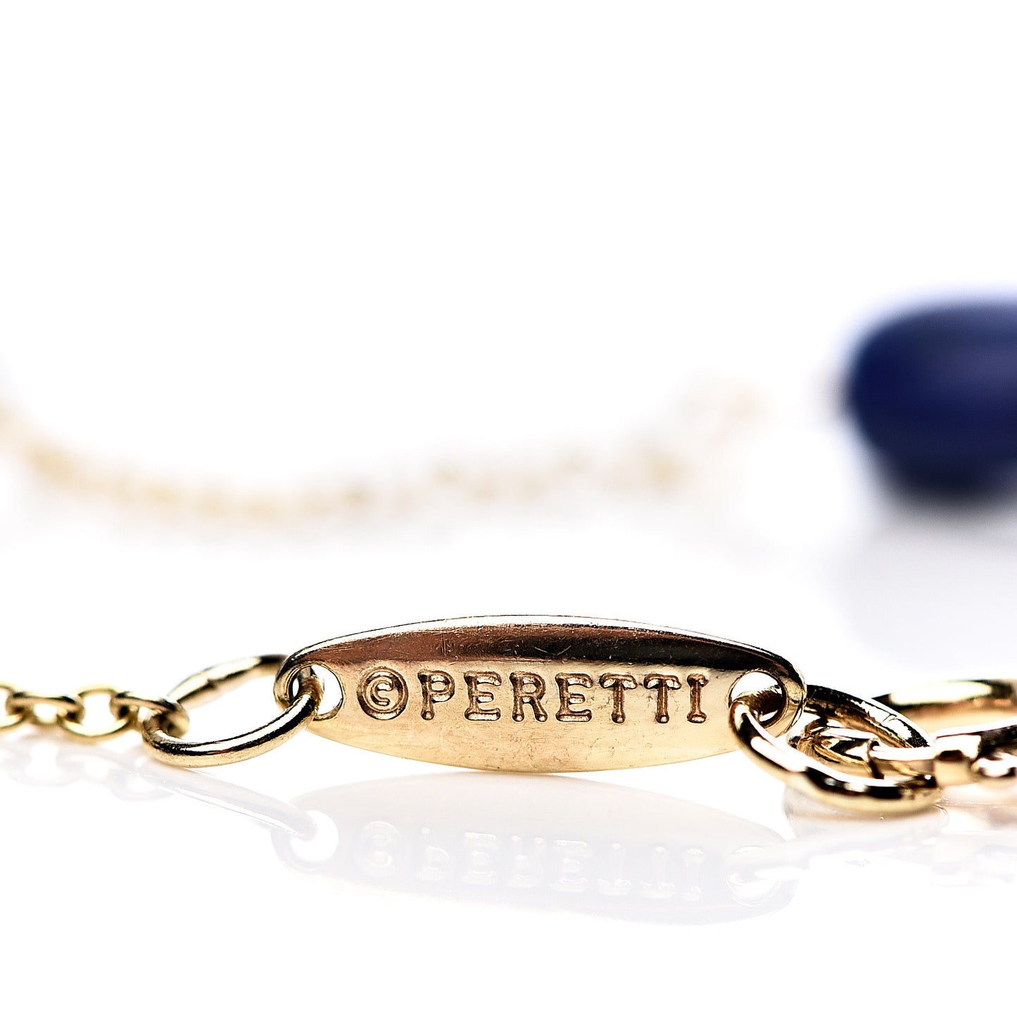 18K Yellow Gold Lapis Lazuli Elsa Peretti Bean Bracelet