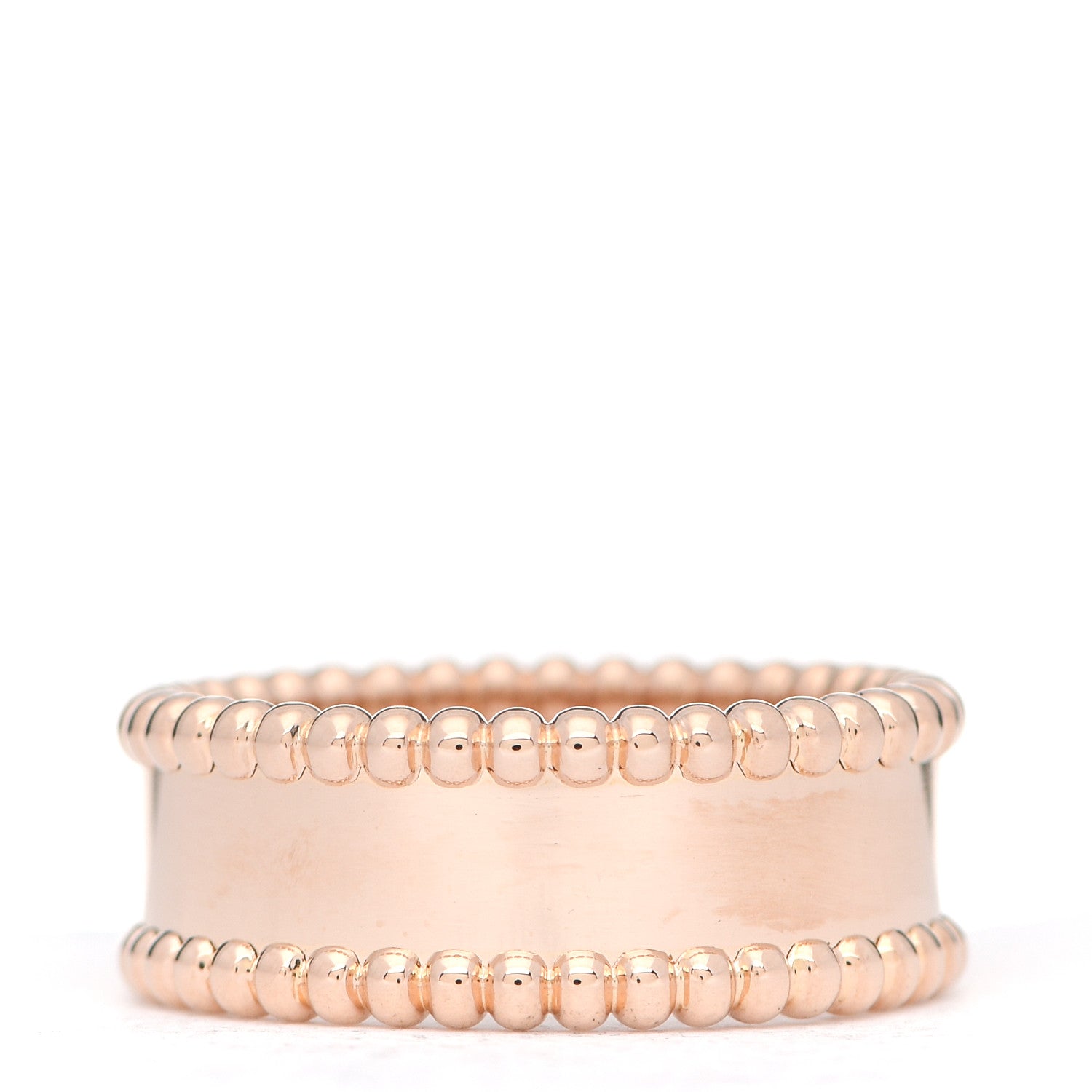 Van Cleef & Arpels 18K Rose Gold Perlee Signature Ring 55 7.25 3 of 5