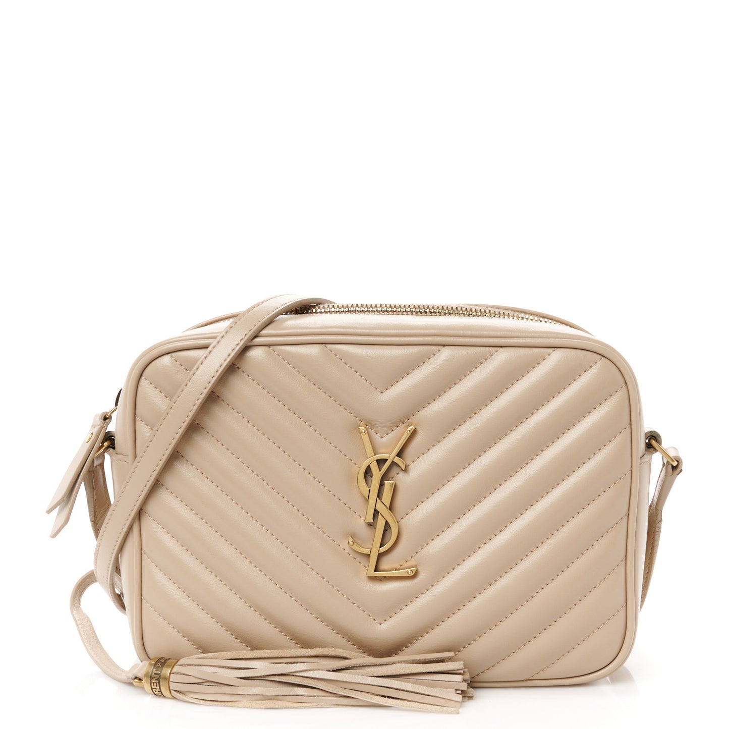 Calfskin Matelasse Monogram Lou Camera Bag Dark Beige