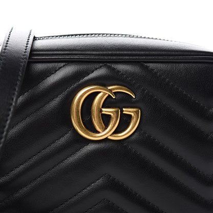 Gucci Calfskin Matelasse Mini GG Marmont Chain Shoulder Bag Black 10 of 10
