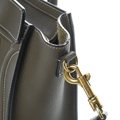 Celine Drummed Calfskin Nano Luggage Stone 12 of 12