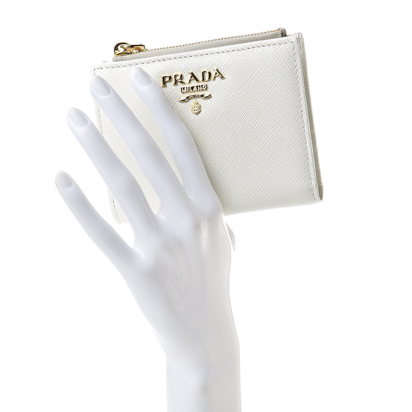 Saffiano Metal Wallet Bianco
