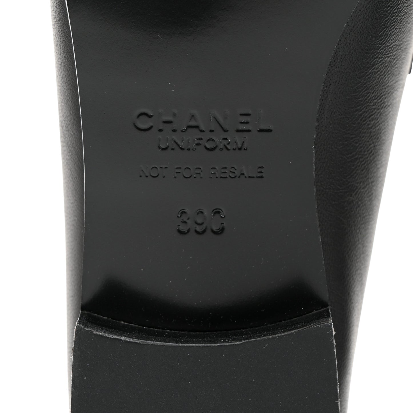 Calfskin Womens Stitched CC Loafers 39 Black