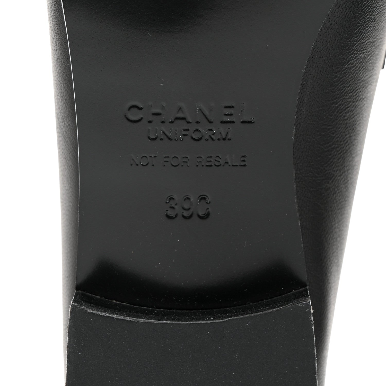 Chanel Calfskin Womens Stitched CC Loafers 39 Black 9 of 9