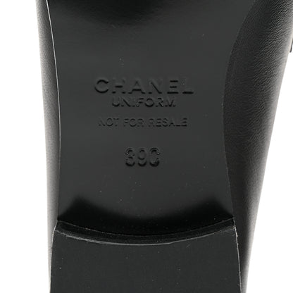 Chanel Calfskin Womens Stitched CC Loafers 39 Black 9 of 9