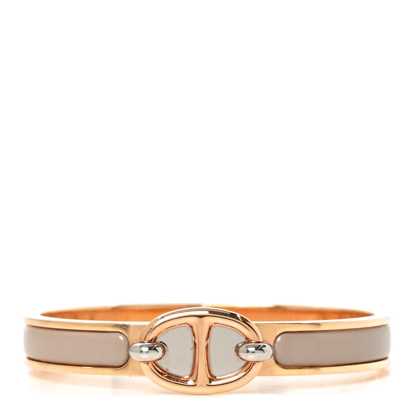 Enamel Mini Clic Chaine d'Ancre Bracelet GM Marron Glace
