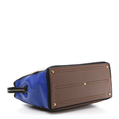 Saint Laurent Calfskin Medium Travel Muse Two Cabas Brown Blue 4 of 13