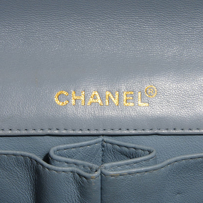 Chanel Lambskin Quilted East West Chocolate Bar Flap Light Blue 7 of 9