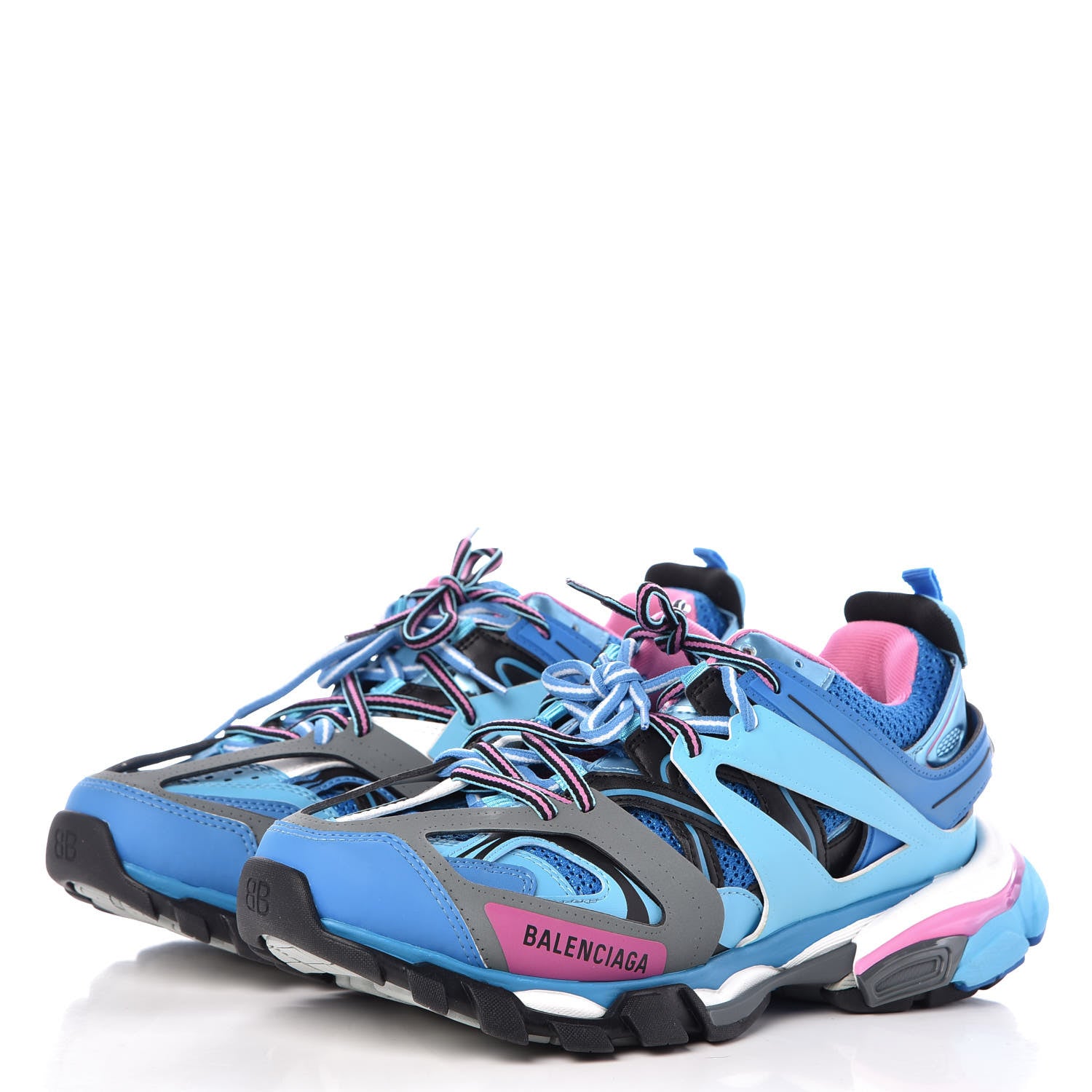 Balenciaga Mesh Nylon Womens Track Sneakers 41 Blue Black 3 of 7