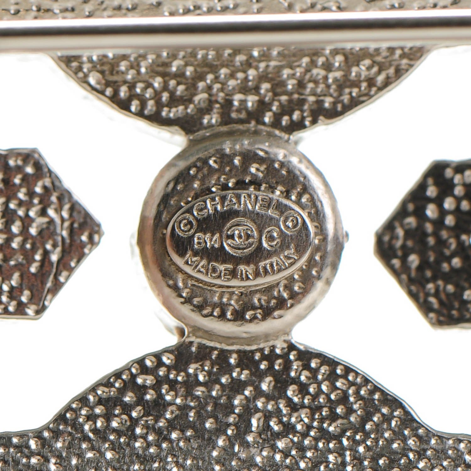Chanel Crystal CC Brooch Silver 4 of 5