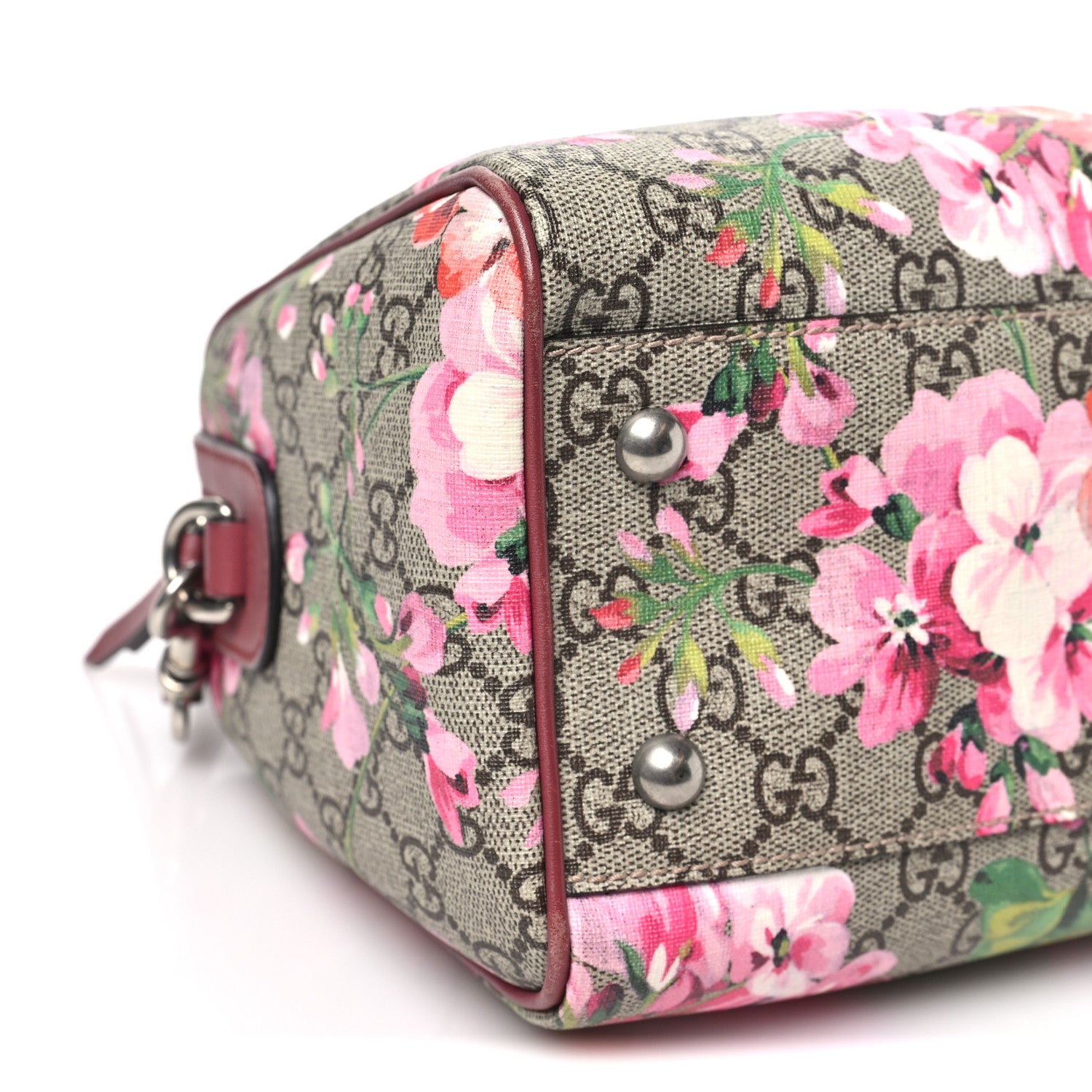Gucci GG Supreme Monogram Blooms Small Boston Beige Multicolor Dry Rose 8 of 10