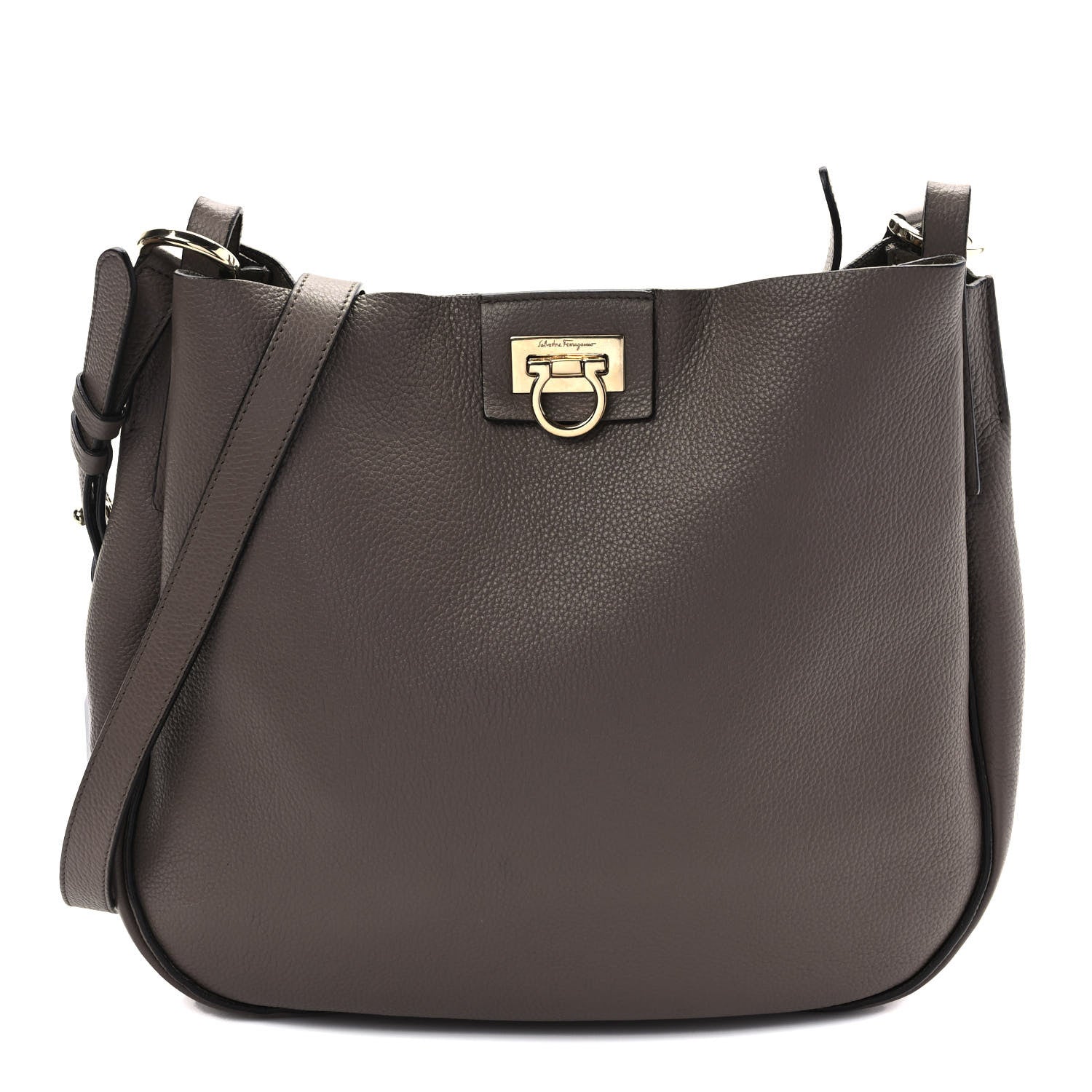 Salvatore Ferragamo Calfskin Reverse Hobo Gray 1 of 7