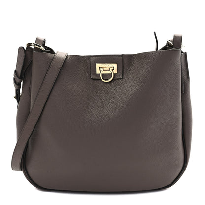 Salvatore Ferragamo Calfskin Reverse Hobo Gray 1 of 7