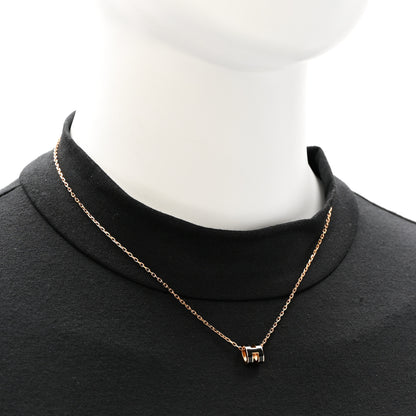 Hermes Lacquered Rose Gold Mini Pop H Pendant Necklace Black 2 of 9