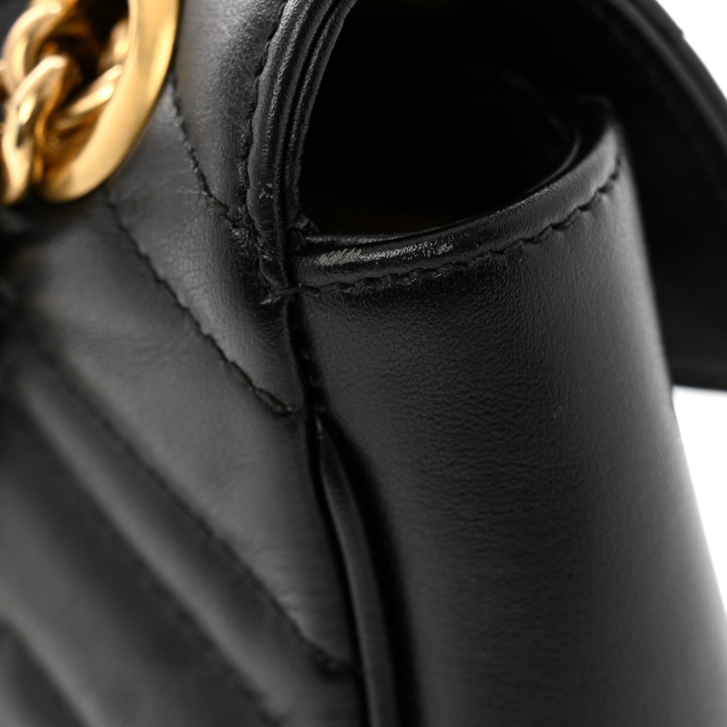 Calfskin Matelasse Mini GG Marmont Shoulder Bag Black