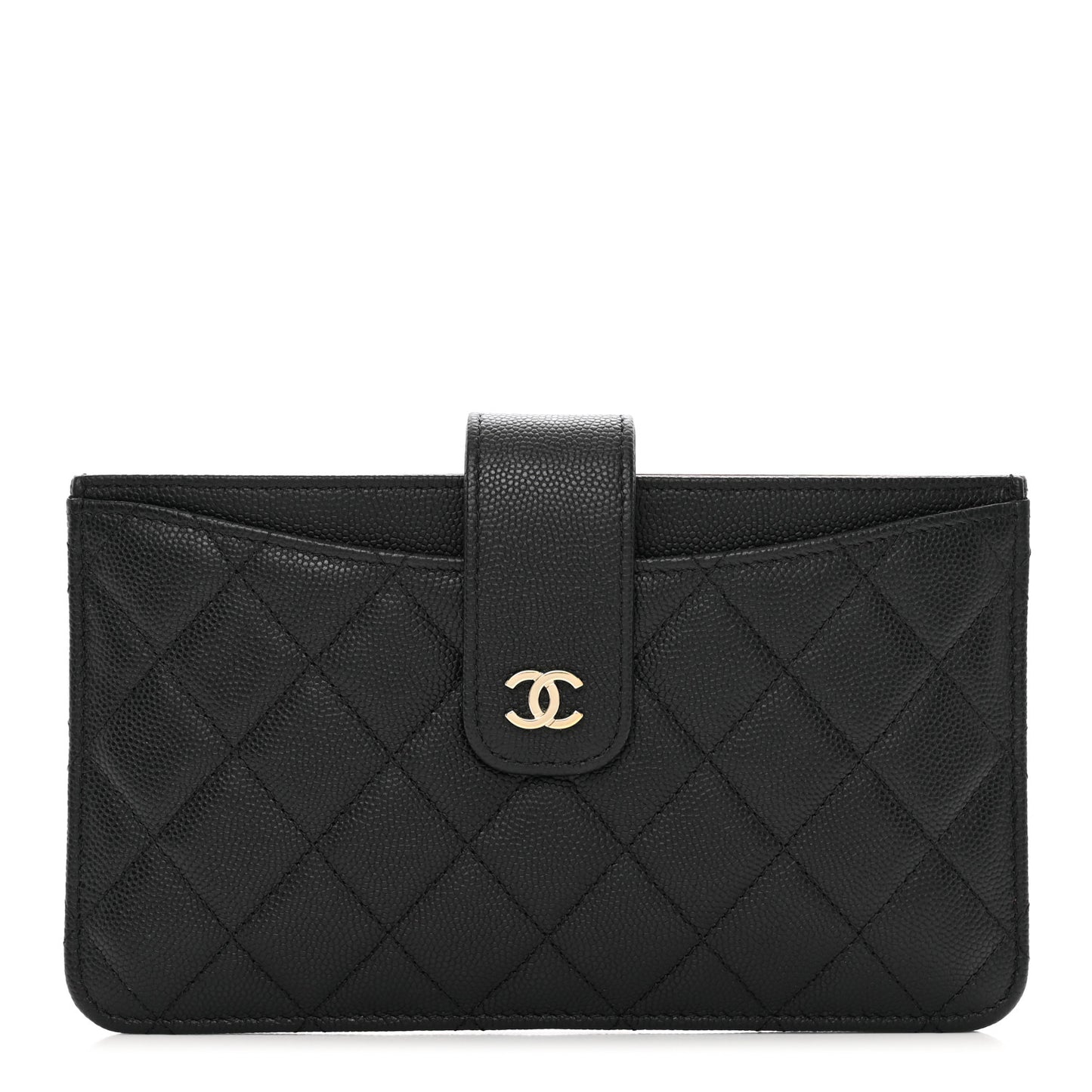 Caviar Quilted Classic Strap Pouch Black