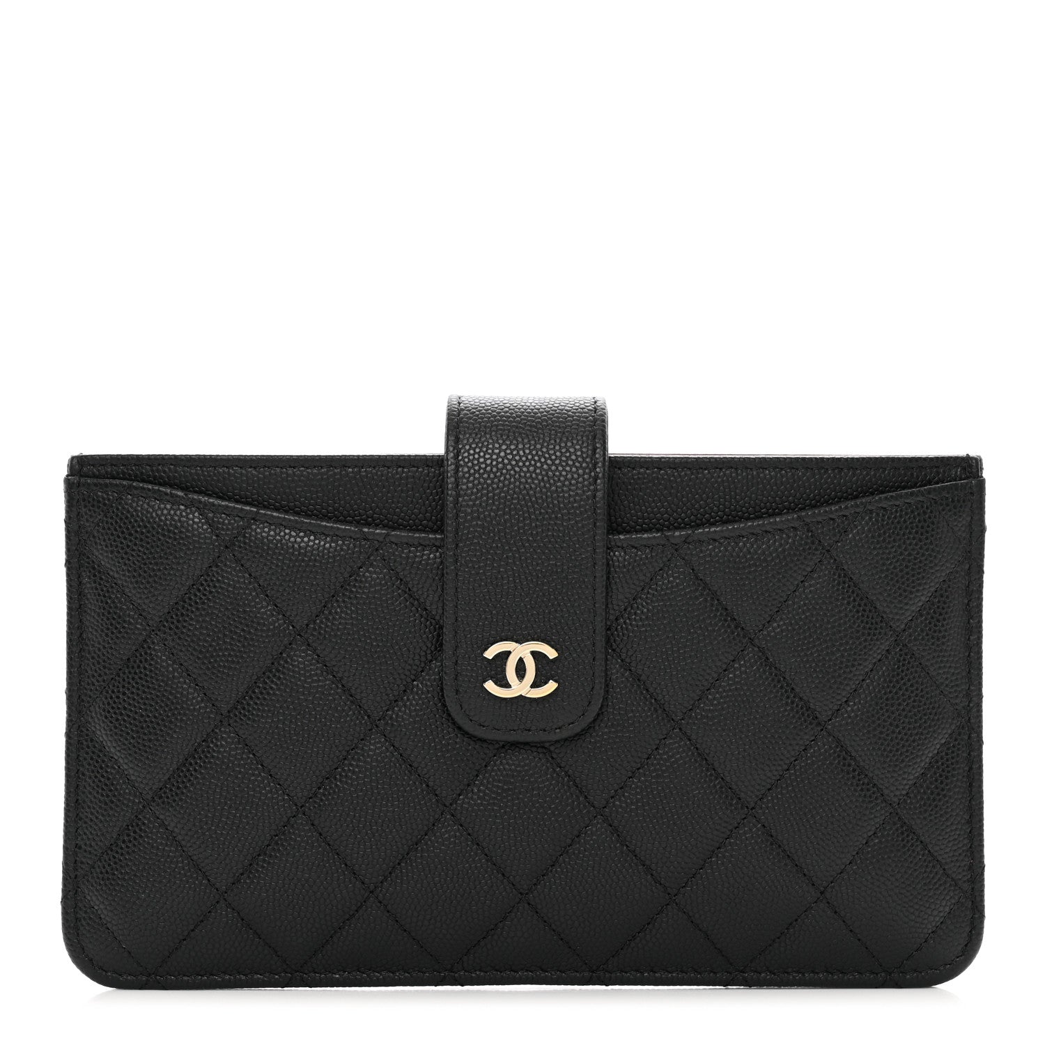 Chanel Caviar Quilted Classic Strap Pouch Black 3 of 9