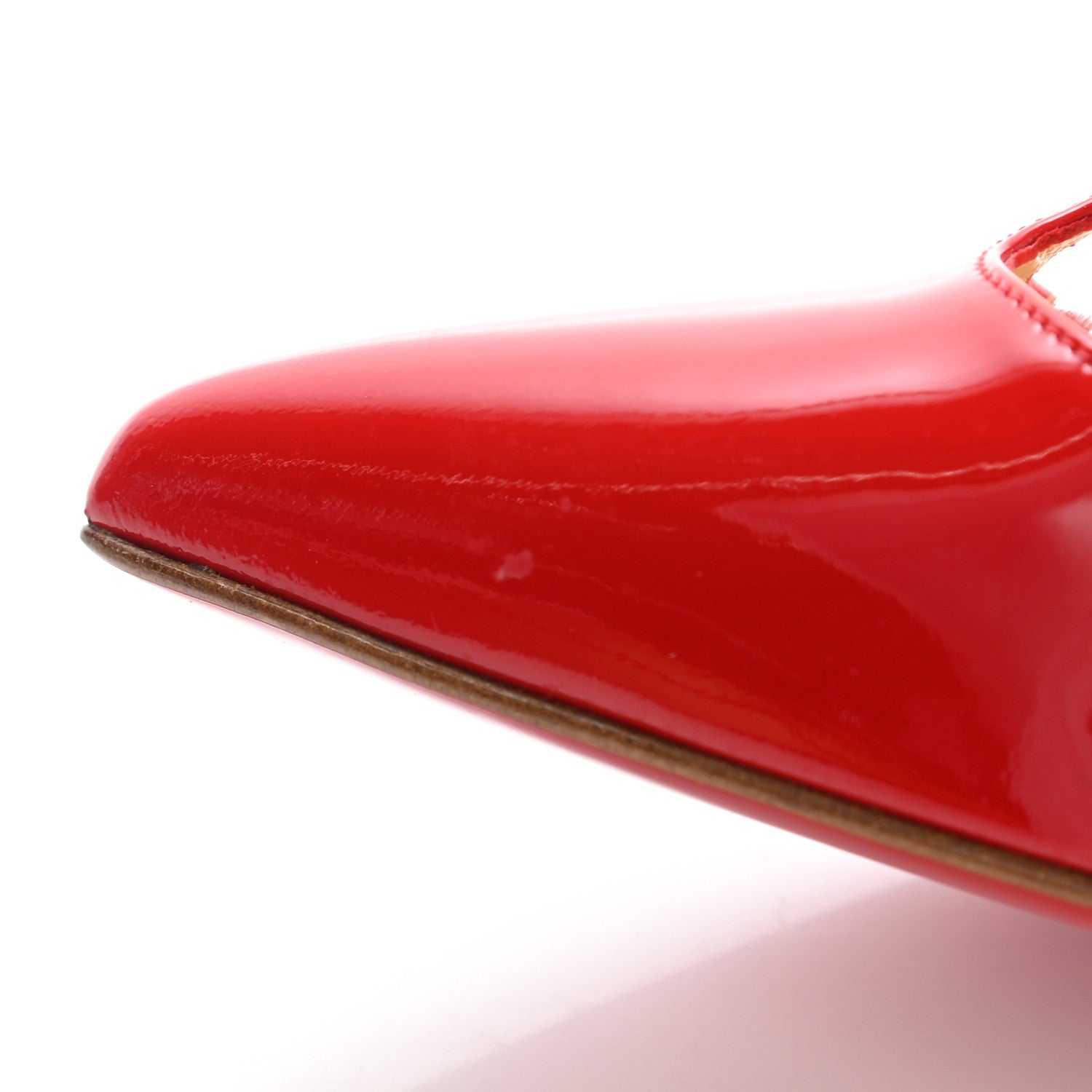 Christian Louboutin Patent V Neck 120 Pumps 38 Rouge Lipstick 9 of 14