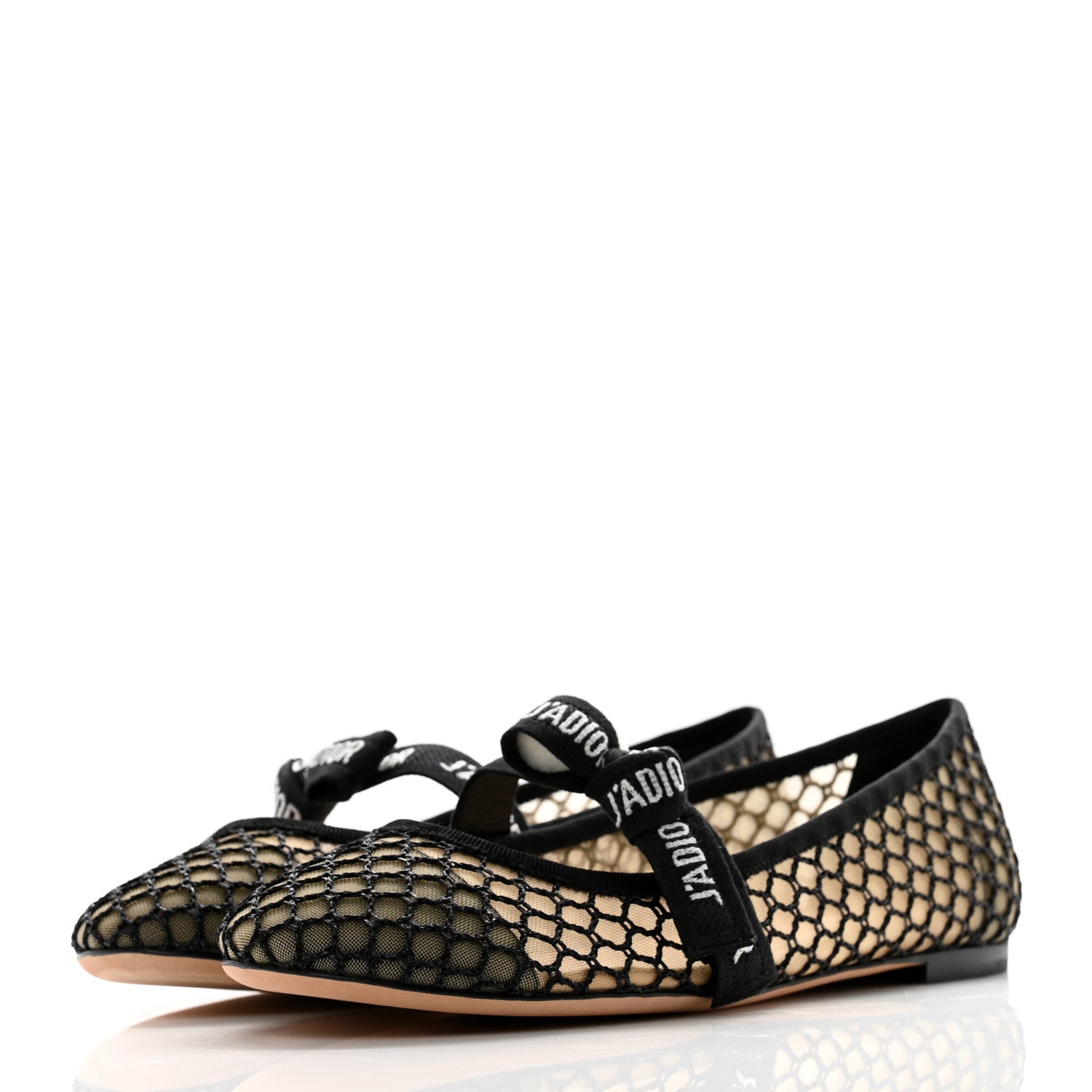 Christian Dior Resille Ribbon Miss J'Adior Ballet Flat 39.5 Black 3 of 8