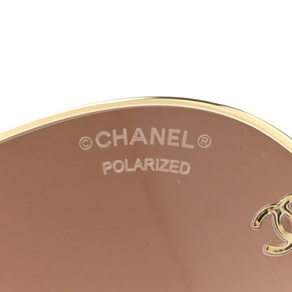Chanel Aviator CC Sunglasses 4189-T-Q Gold 7 of 8