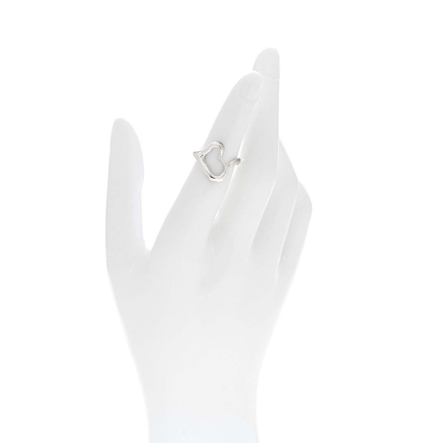 Tiffany Sterling Silver Elsa Peretti Open Heart Ring 47 4 1858384