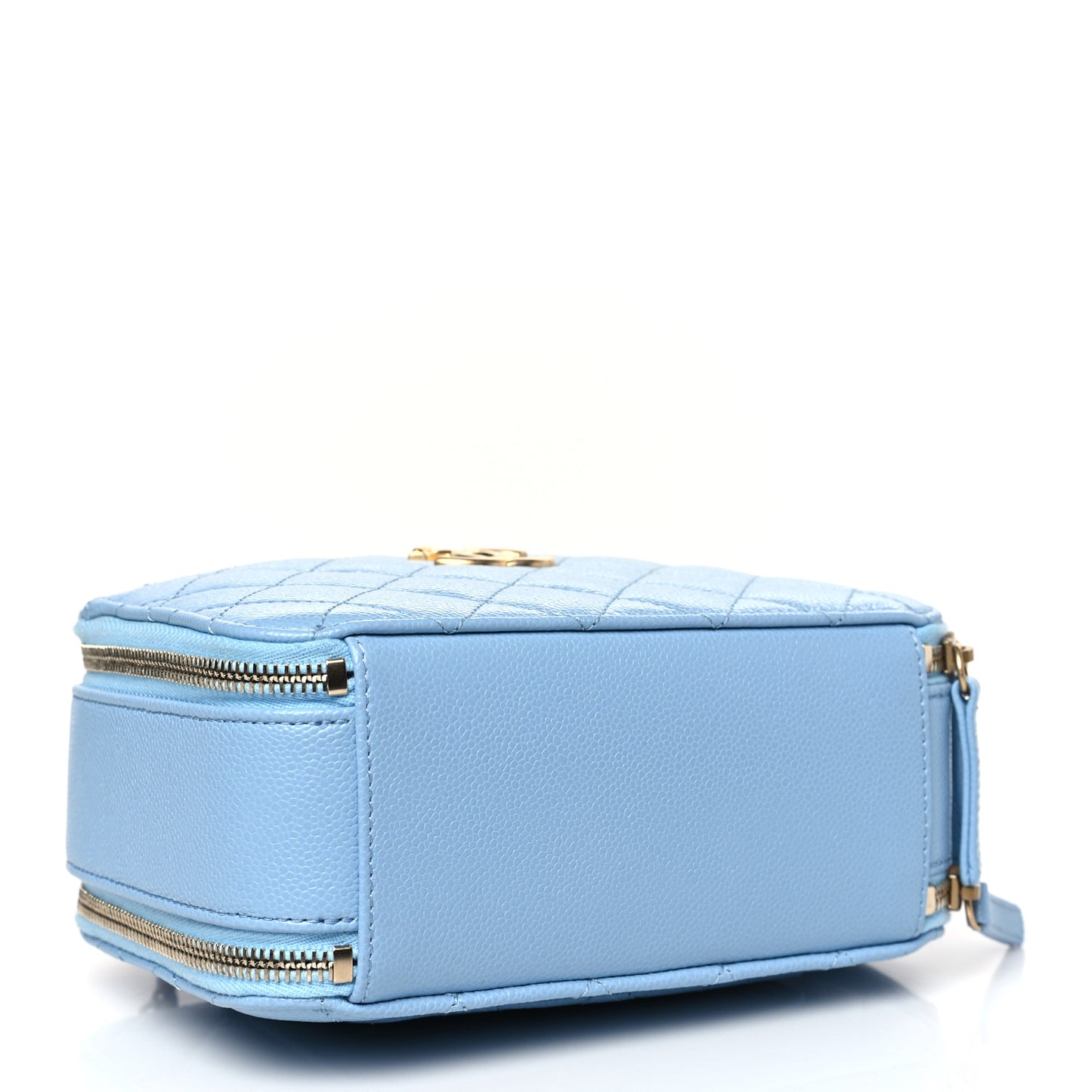 Caviar Quilted Small Pick Me Up Vanity Case Light Blue