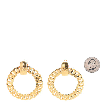 Chanel CC Chain Hoop Clip On Earrings Gold 2 of 6