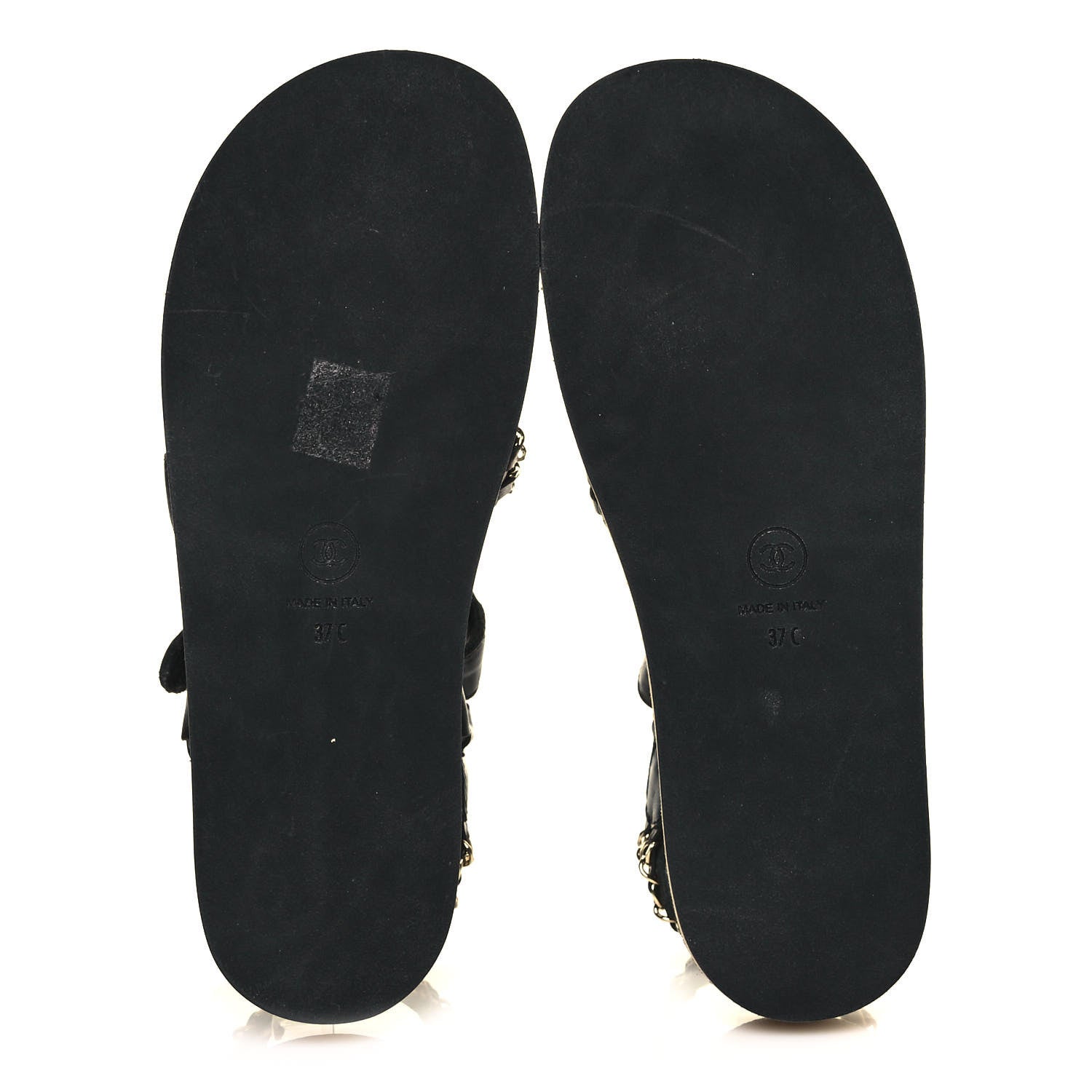 Chanel Lambskin Chain Sandals 37 Black 5 of 8