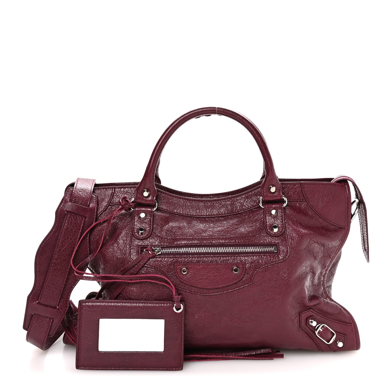 Balenciaga Agneau Classic Silver Hardware City Violet Prune 3 of 11