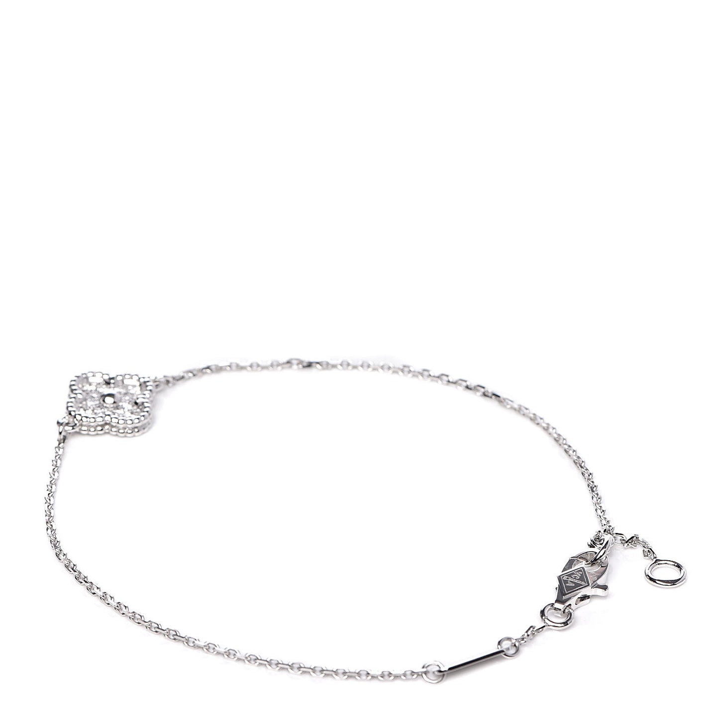 18K White Gold Diamond Sweet Alhambra Bracelet