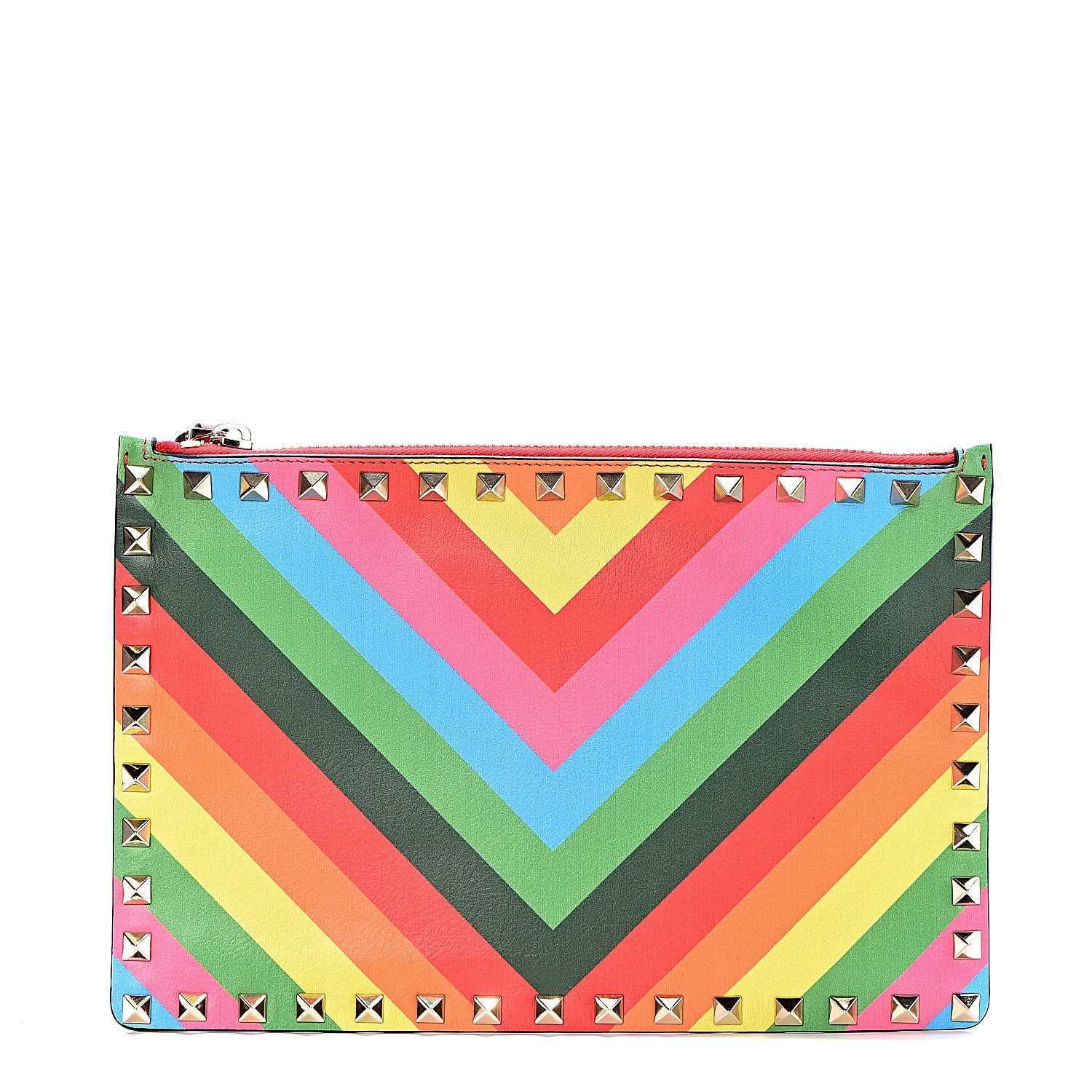 Valentino Garavani Vitello 1973 Medium Rockstud Zip Pouch Multicolor 1 of 6