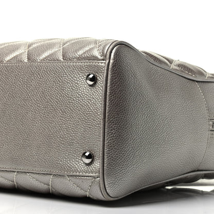 Chanel Metallic Caviar Quilted Vertical Bowler Light Gold 9 of 9