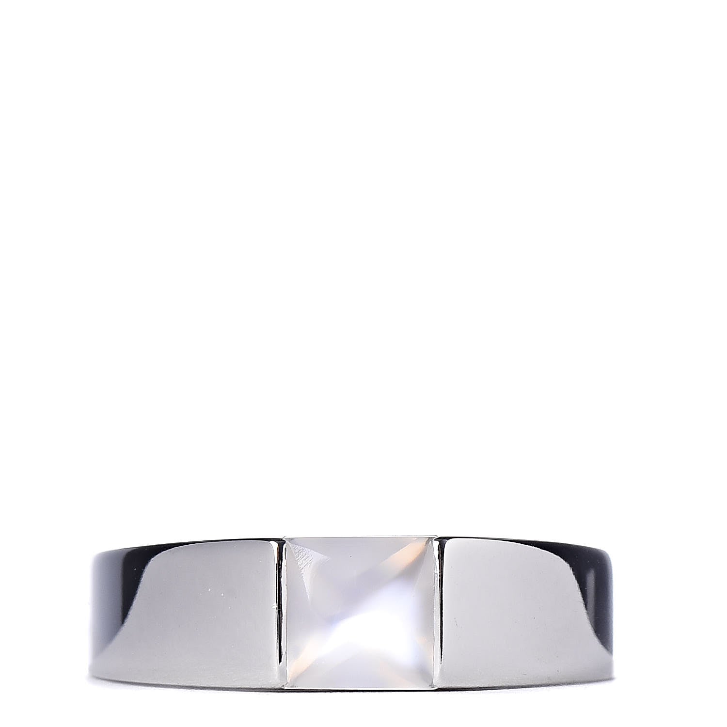 Cartier 18K White Gold Moonstone Tank Ring 53 6.5 2 of 8