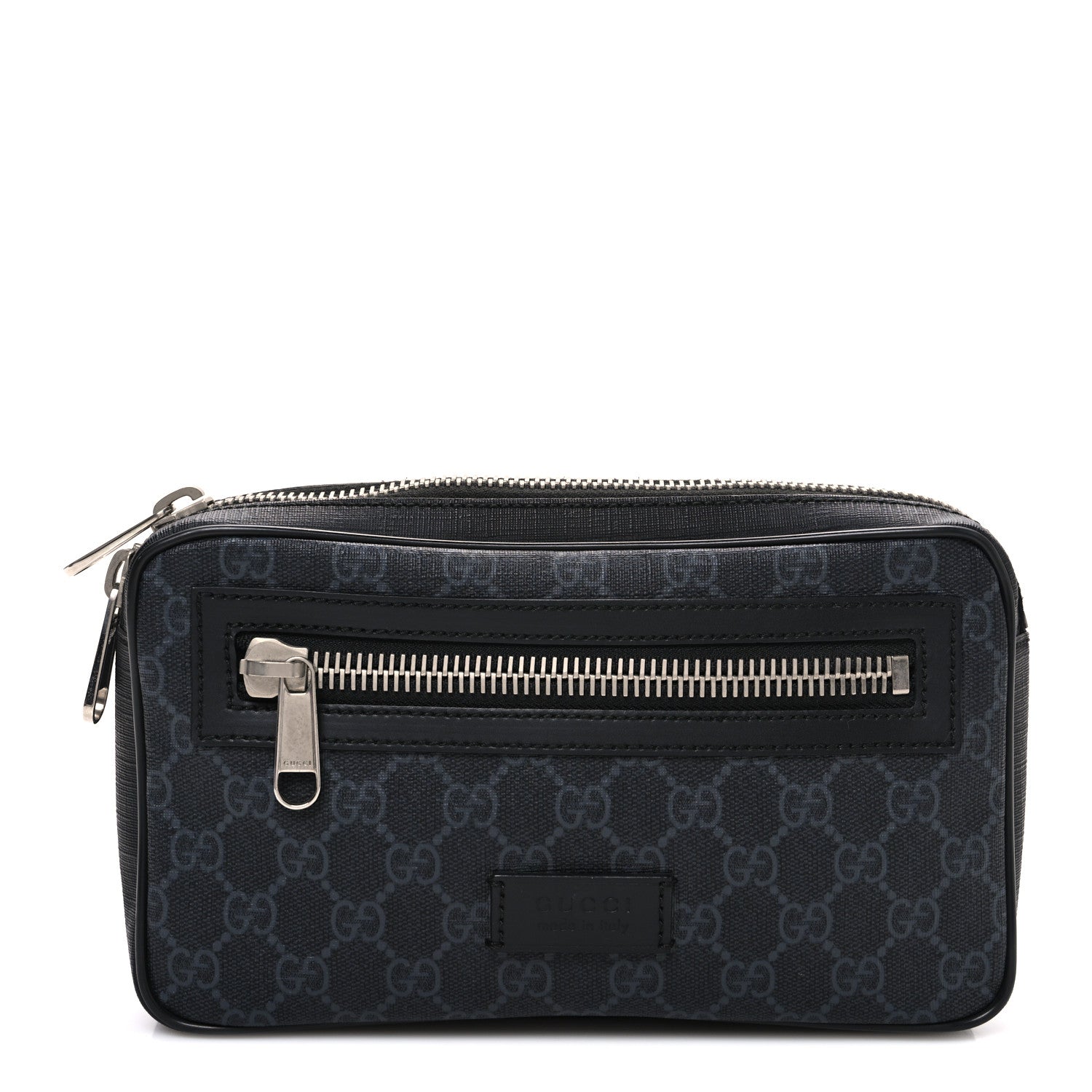 Gucci Soft GG Supreme Monogram Web Belt Bag Black Grey 1 of 10